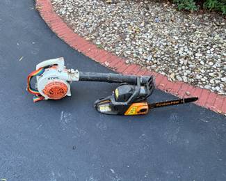 Stihl blower and Poulan chain saw