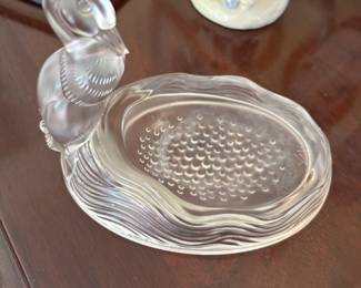 Vintage Verlys Heisey Fenton Satin Glass Duck Pond Soap Dish Excellent 1930’s