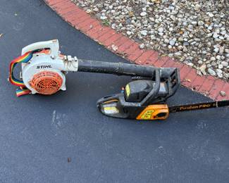Stihl blower and Poulan chain saw