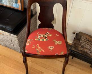 Upholstered wood frame chair