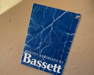 Manufacturer label for rattan sofa and chair