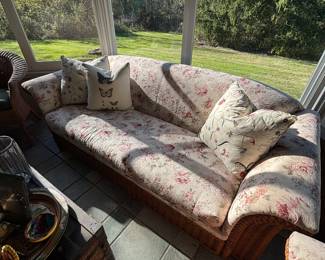 Bassett rattan sofa and chair