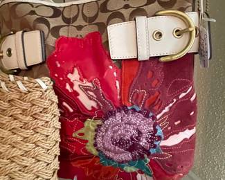 Coach Monogram Flower Shoulder Bag