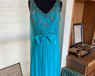Agna Evening Dress worn in 1968 at the White House in Washington DC by Mrs Bernal