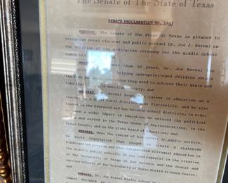 Official Senate of The State of Texas Proclamation No. 1467