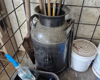 metal milk can, no lid