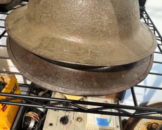 Old military helmets and tools!