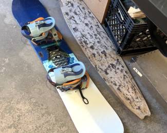 Snowboard and other vintage equipment