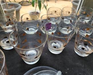 Wonderful Collection of MCM Atomic Fish Glasses by Federal Glass Company