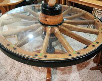 Wagon Wheel Coffee Table that matches the two Lamps