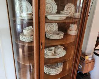Antique Oak Bowfront China Cabinet