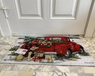 166 - NEW Decorative Holiday Puppies Doormat