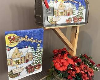 327 - Santa's Sleigh Mailbox Cover and Flag