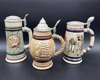 239 - Vintage Avon Stein Decanters- LOT OF 3*