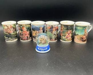 Lot 306: MJ Hummel Mugs & Snow Globe- LOT OF 7+