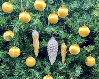 201 - RARE FIND Vintage Gold Satin Sheen Ornaments
