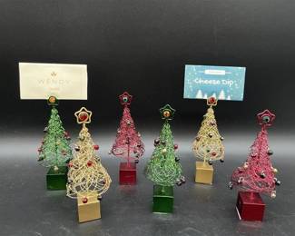 117 - Pewter Trees Card Holders- LOT OF 6