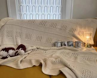 159 - Lion Crafters Knit Blanket w/Cozy Accessories- 7