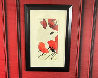 212 - 2 1/2 Feet Red Poppies Framed Art