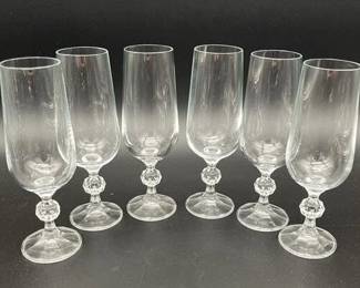 315- Claudia Glass Flutes- Lot of 6 +