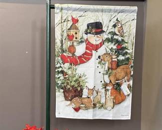 319 - Standard Size Flag Featuring Snowman with Animals