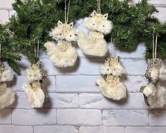 118 - Snow Fox Ornaments- Lot of 7