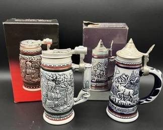 218 - Vintage Avon Stein Decanters- LOT OF 2- WITH BOX*