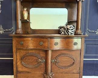 286 - Stunning Civil War Era Cabinet with Mirror
