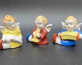 275 - Occupied Japan Angel Ceramic Figurines- LOT OF 3