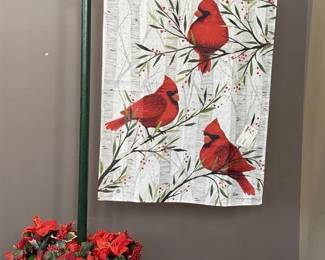 43 - Standard Size Flag- Cardinals on Birch Trees