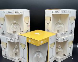 135 - IN BOX Libbey Wine Glasses- 5 Boxes of 4 Glasses+