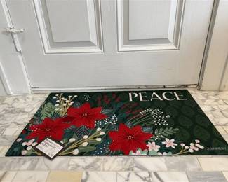 278 - NEW Decorative Poinsettia Peace Doormat