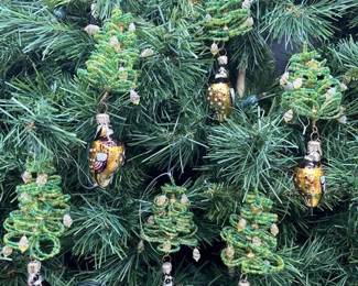 47 - RETIRED Dept 56 Beaded & Glass Ornament- Lot of 6