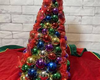 294 - Large Vintage Bulb Ornament Table Tree