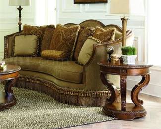 Lot 29: Ornate Mahogany End Table with Carved Detail