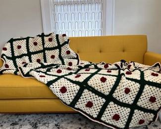 Lot 32: NEW Handmade Rose Afghan Blanket