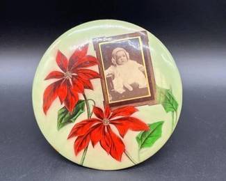238 - Mourning Portrait - Celluloid Photo Tin w/ Easel