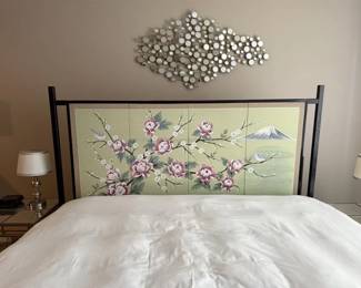 125 - Vintage Chinoiserie Folding Screen Headboard