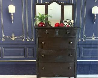 Lot 69 - 18th Century Dark Walnut High Dresser with Mirror