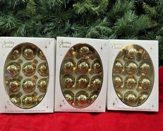 193 - Mid Century Glass Gold- 3 boxes