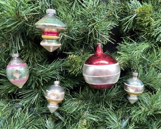 158 - Mid Century Mercury Glass Ornaments- Lot of 5