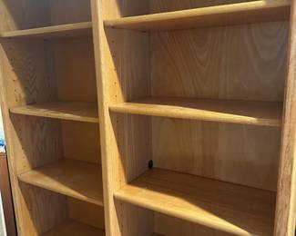 Real wood bookshelves