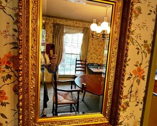 #31	Beveled Gold Painted Wood Mirror - 20x30	 $75.00 			
