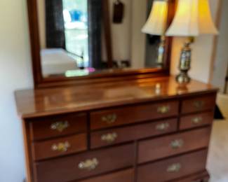 #49	Willet 10 Drawer Dresser w/mirror w/glass protect - 58x20x35  Mirror - 47x35	 $350.00 			
