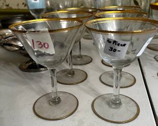 #130	Champagne w/thin Gold Frame  - Set of 6	 $30.00 			

