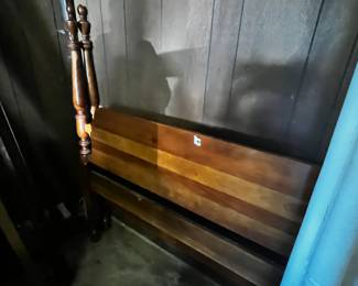 #188	full size cherry 4 post bed frame 	 $75.00 			
