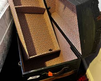 #230	camel back trunk with arms side with tray  32x17x20	 $100.00 			
