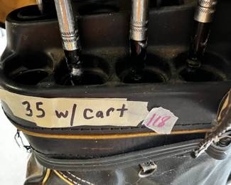 #118	Golf Clubs w/Cart	 $35.00 			
