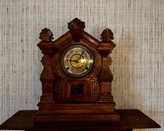 #11	Wood Carved Oak Clock w/key - 13x6x16	 $175.00 			
#12	Wood Wall Shelf w/bird Carving - 24x8x8	 $75.00 			

