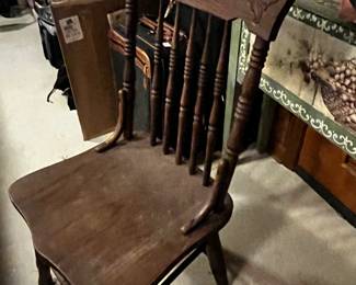 #208	oak dining chairs with carving	 $25.00 			
